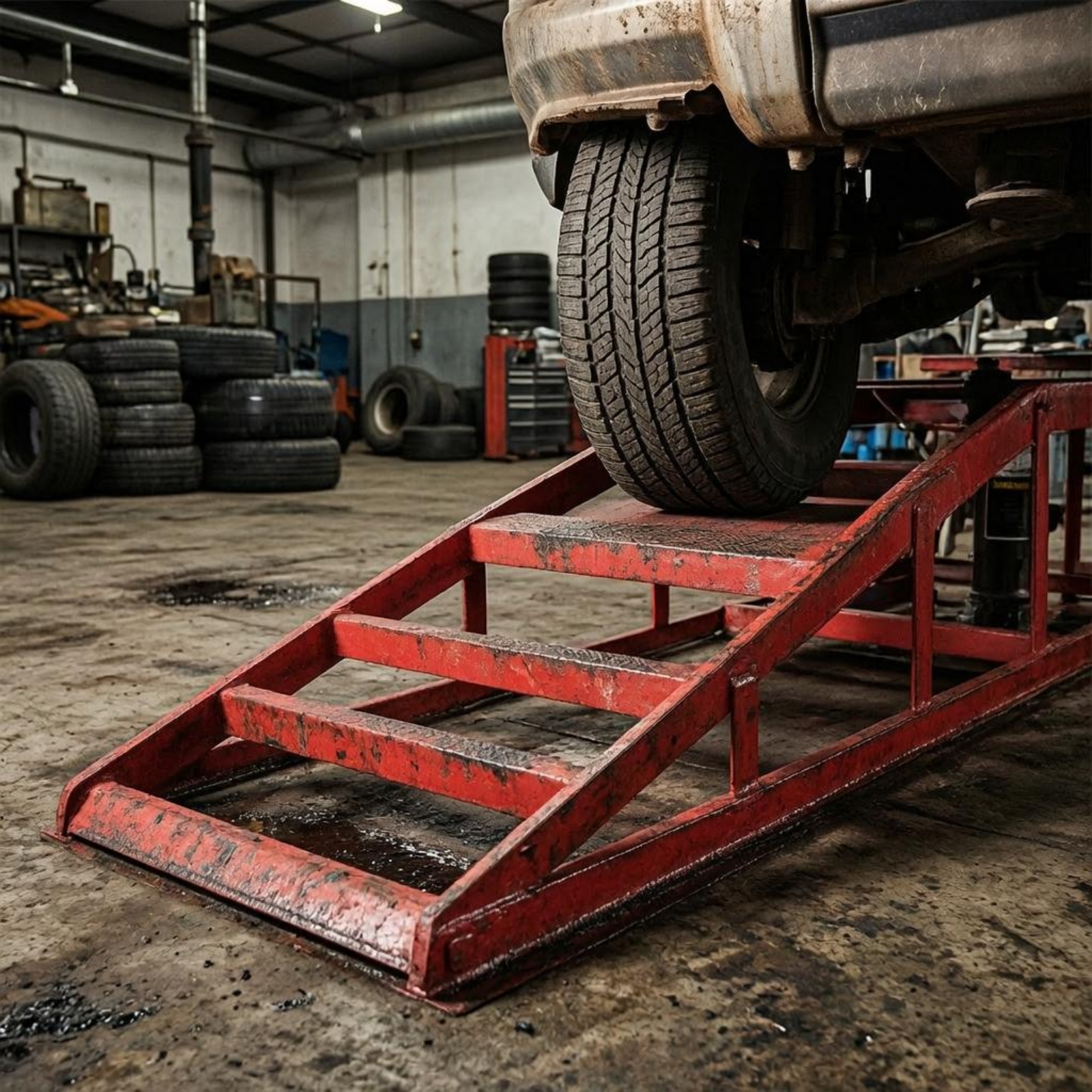Heavy Equipment Garage - Car Service Ramp Raised Platform Hydraulic