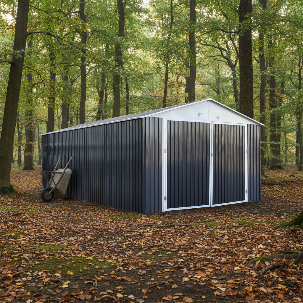 Heavy Equipment Garage - 12x20 FT Heavy Duty Metal Garage