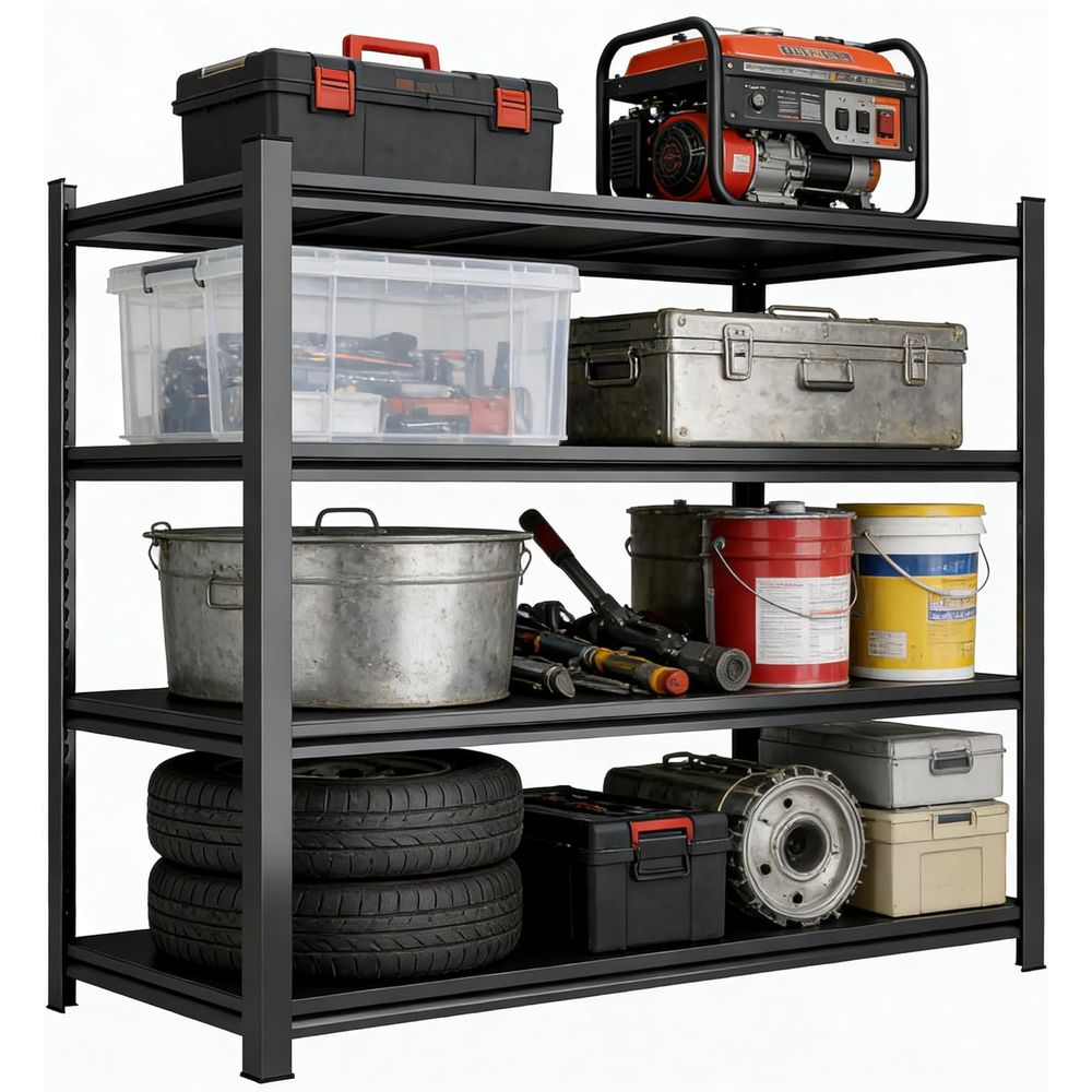 Heavy Equipment Garage - Adjustable Heavy-Duty Metal Garage Shelving Rack