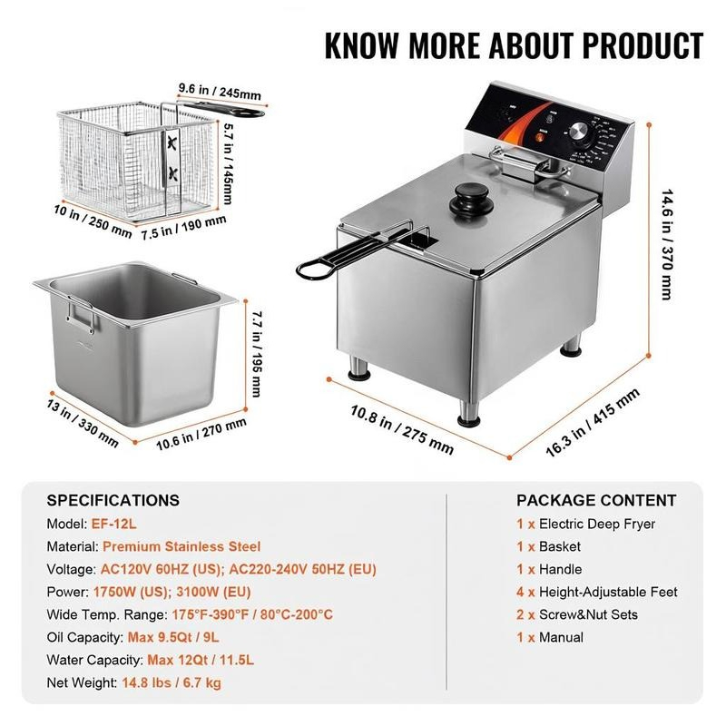 Tabletop Frying Machine 12Qt / - Heavy Equipment In recensione e prezzo