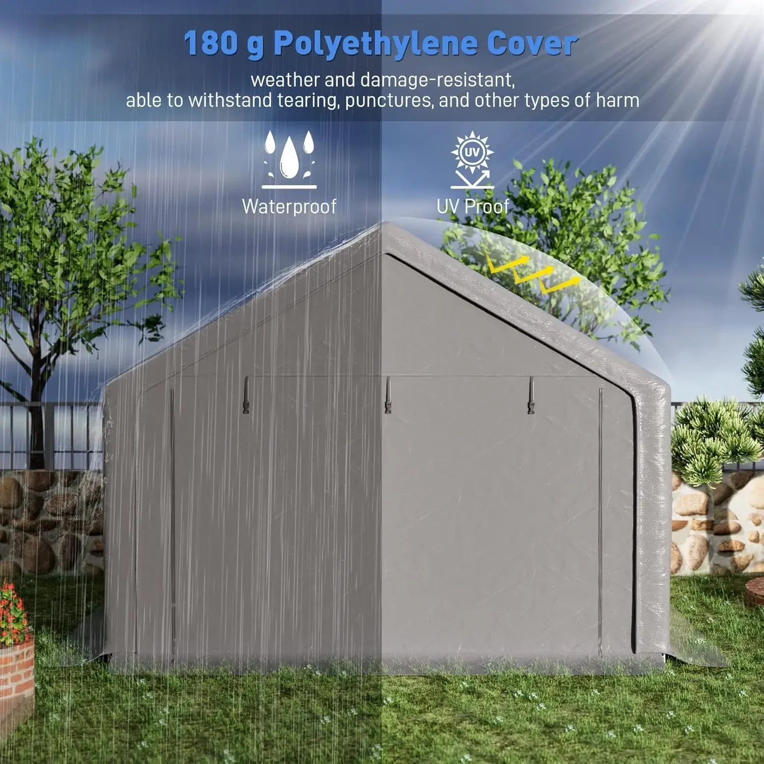 10x10ft Portable Storage Shed  - Heavy Equipment Garage recensione e prezzo