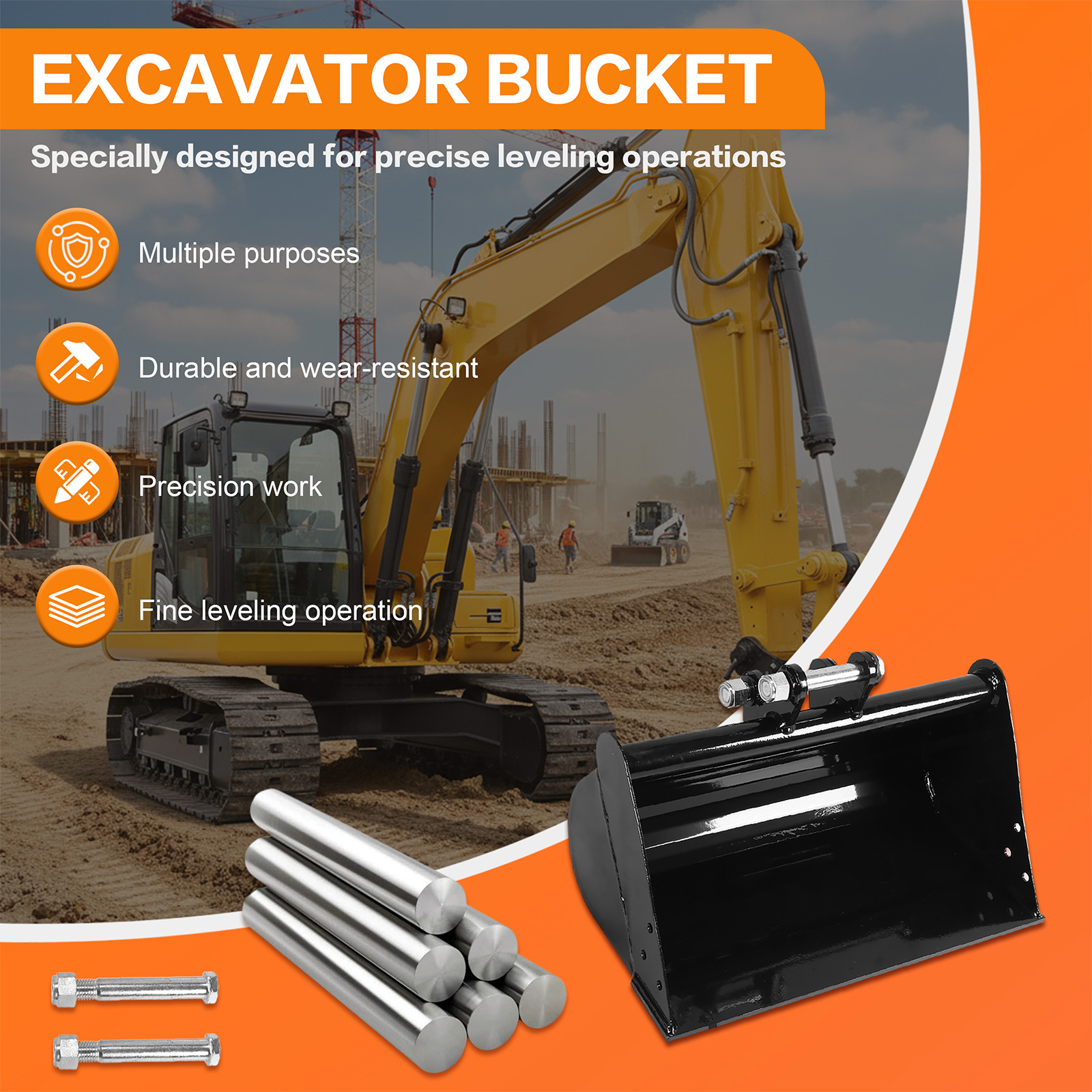 Plain Mud Bucket Grading Attac - Heavy Equipment Landscaping recensione e prezzo