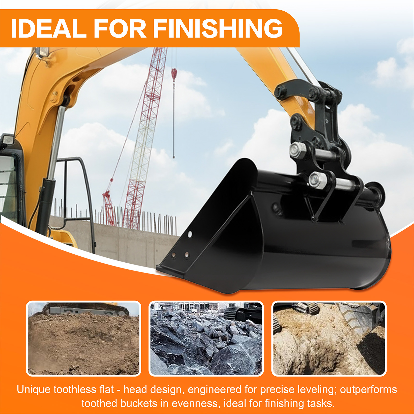 Plain Mud Bucket Grading Attac - Heavy Equipment Landscaping recensione e prezzo